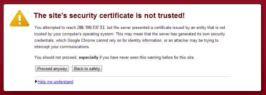 SSL certificate is not trusted