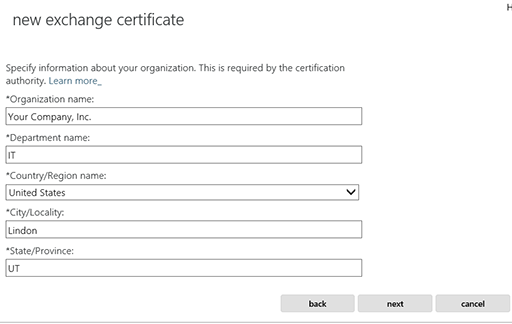 Add organization information 