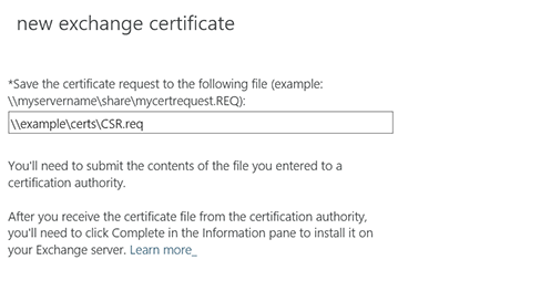 save this certificate request file