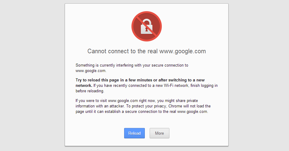 cannot connect to the real google.com