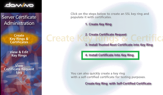 install certificate into keyring