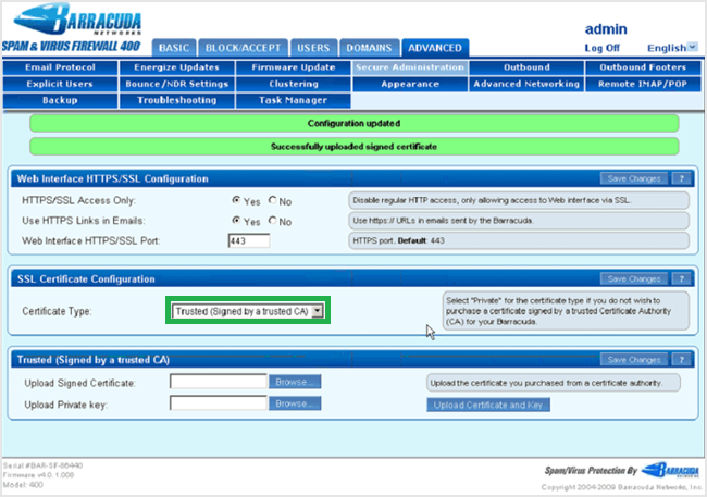 barracuda trusted signed by trusted ca