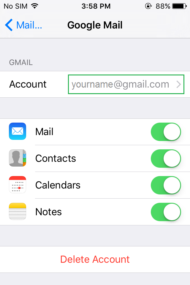 iphone email set up