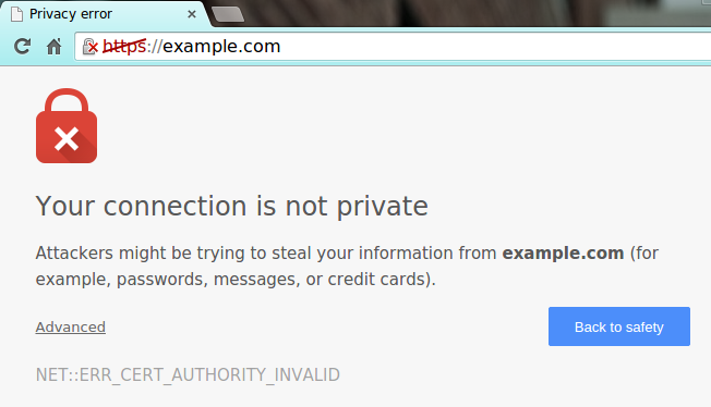 chrome your connection is not private