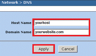 apply host and domain name