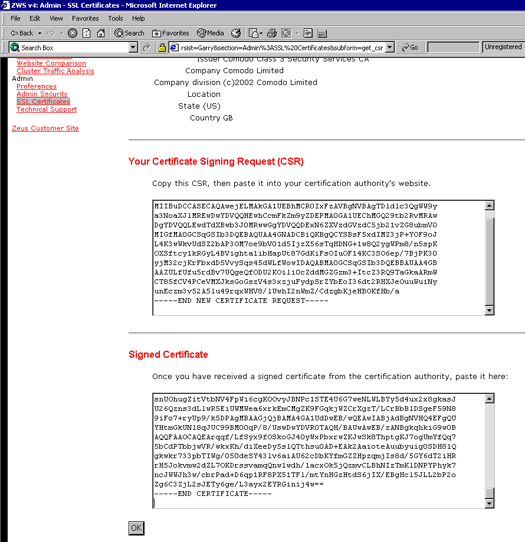 copy paste signed certificate