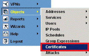 objects certificates