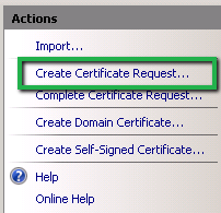 Create Certificate Request