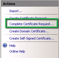 Complete Certificate Request 