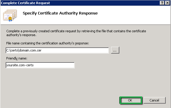 Certificate Authority Response