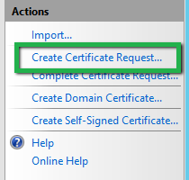 Create certificate request IIS 8