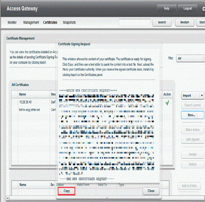 copy csr in citrix access gateway 5