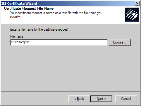 Certificate file name - IIS