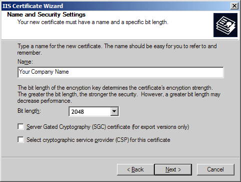 Name-and-Security Setting - IIS