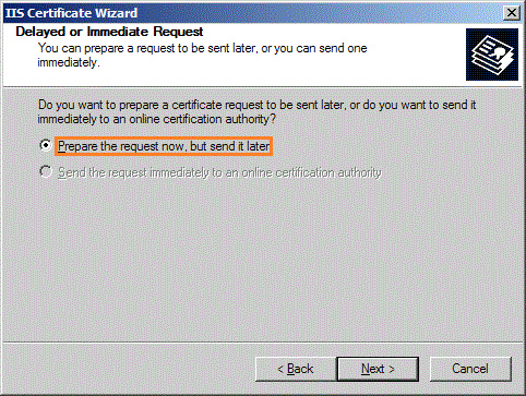 Prepare the request now - IIS