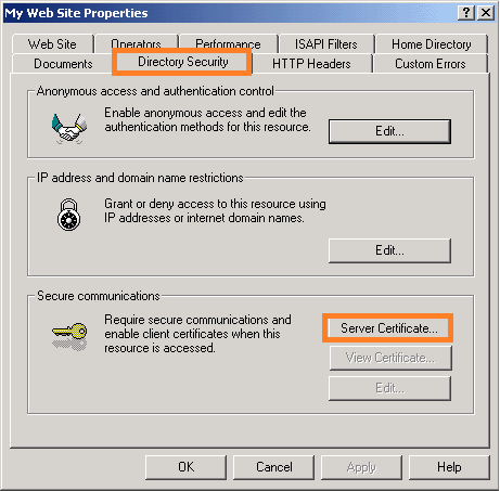 Server Certificate - IIS