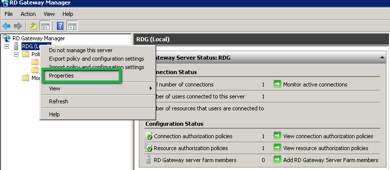 Remote Desktop Gateway Properties