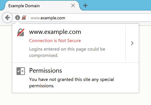 example non-secure web pages