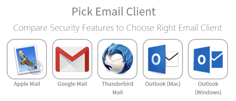 compare email client security features