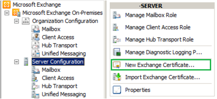 new exchange certificate - exchange server 2010