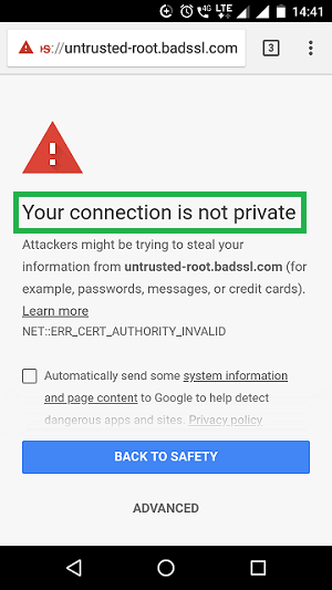 SSL Error on Android Phone