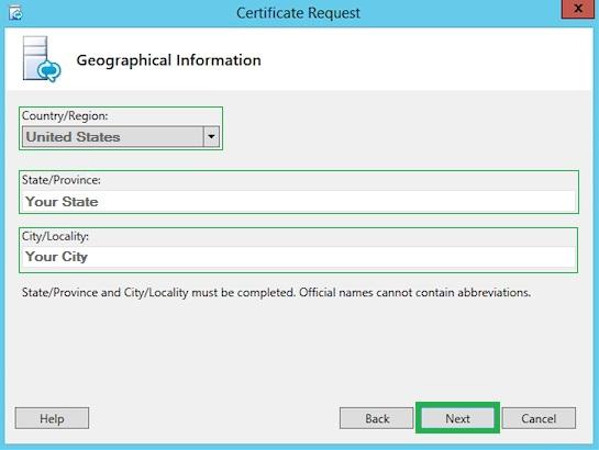 lync 2013 ssl csr - geographical information