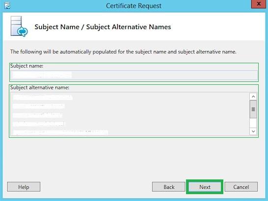 lync 2013 ssl csr - Subject Alternative Names