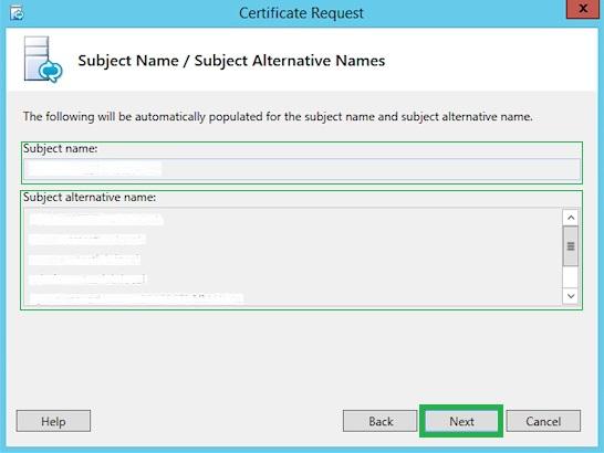 lync 2013 ssl csr - Subject Alternative Names