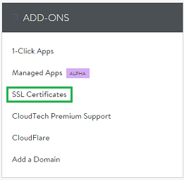 Click on SSL Certificates 