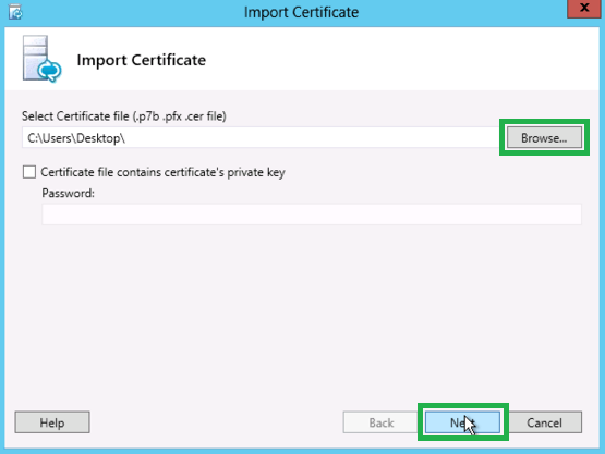 Lync 2013 Install SSL - Browse File