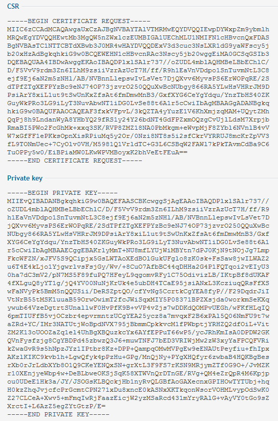 CSR Private Key Sample Code