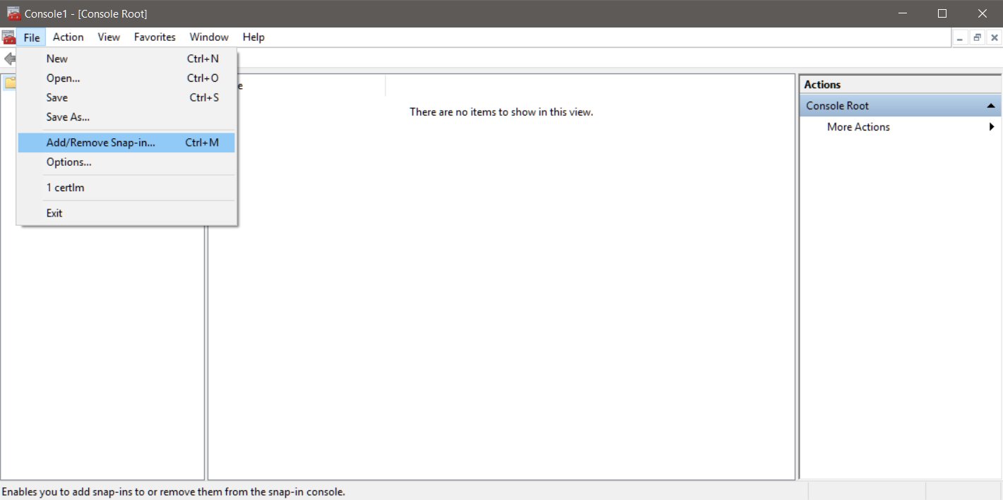 Add Remove Snap-in