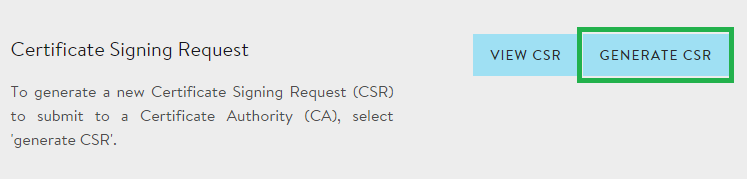 Click on Generate CSR