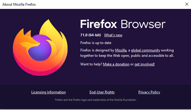 Mozilla firefox up to date