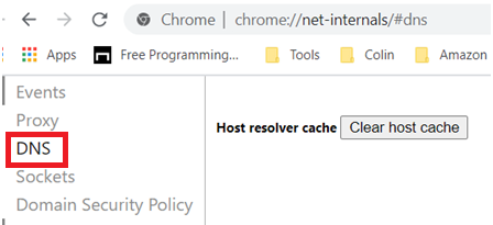 Clear DNS cache