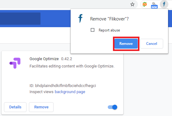 Deactivate Google Chrome’s extensions 