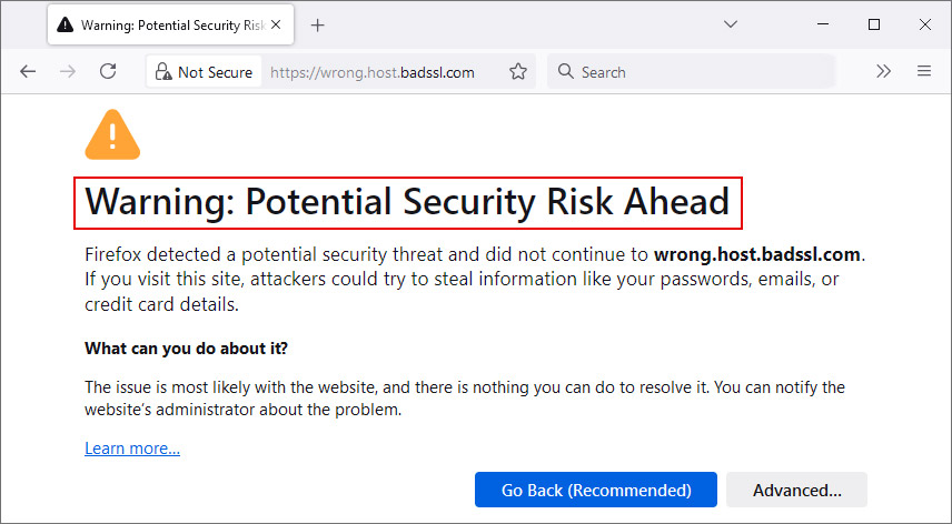 Warning: Potential Security Risk Ahead