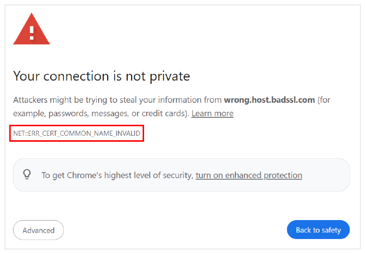 Your connection isn’t private