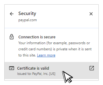 Certificate issued chrome browser