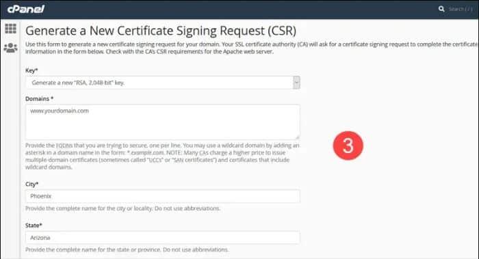 generate a new certificate signing request
