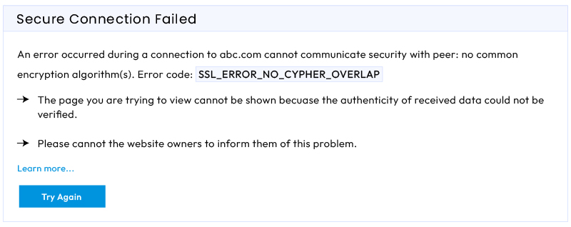  What is the “SSL_ERROR_NO_CYPHER_OVERLAP” Error