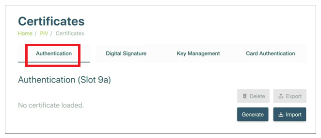 Authentication Slot