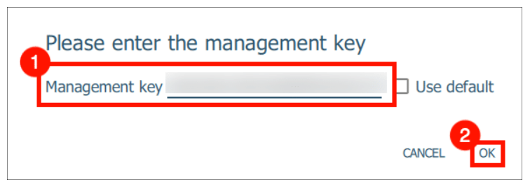 Enter Management Key