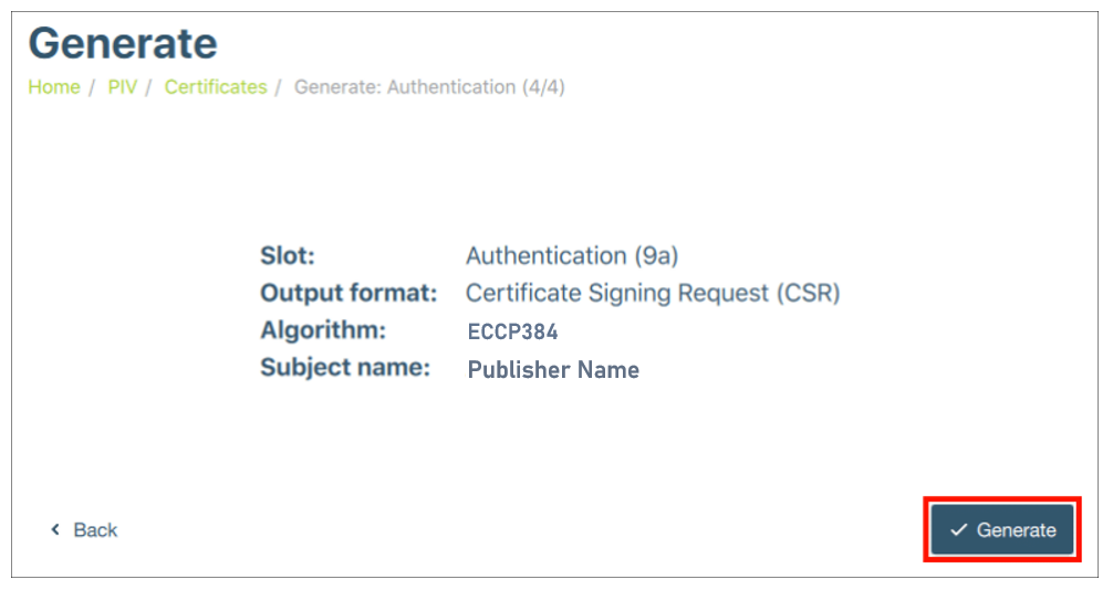 Generate Authentication