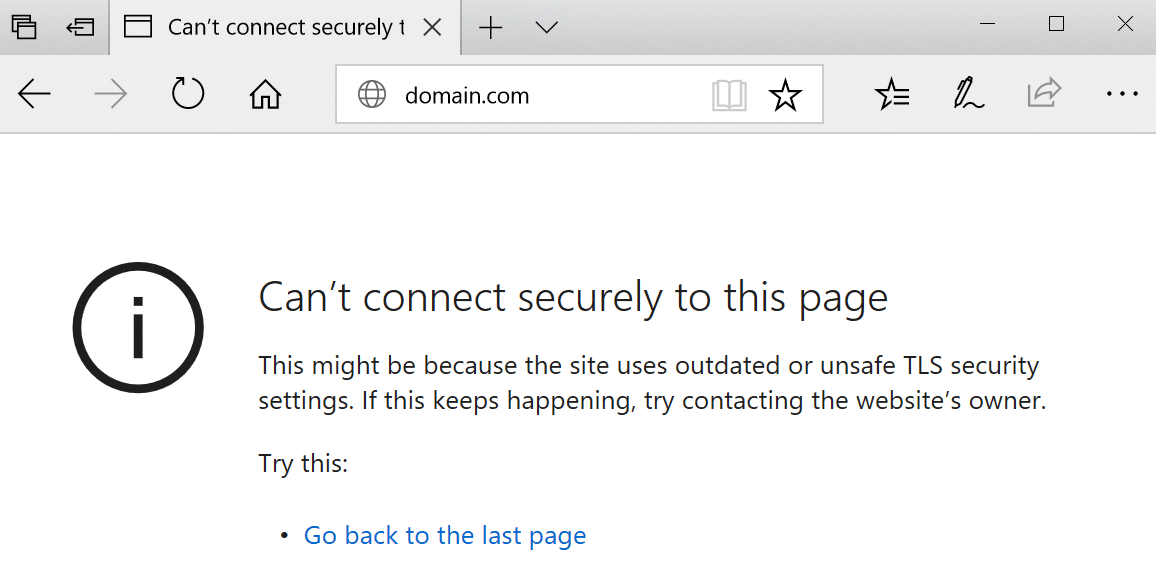 ERR SSL Microsoft Edge