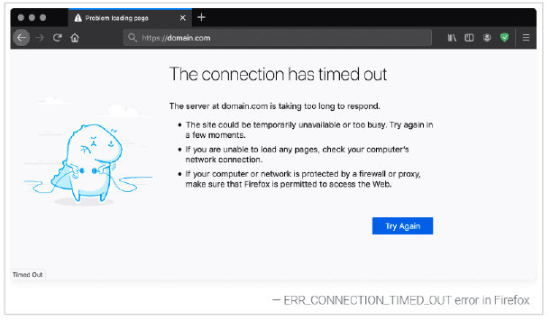 Mozilla Firefox The Connection has timed out