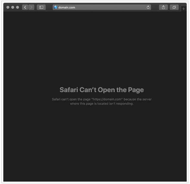 Safari The Connection has timed out