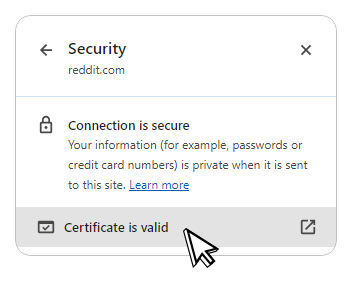 Certificate issued chrome browser