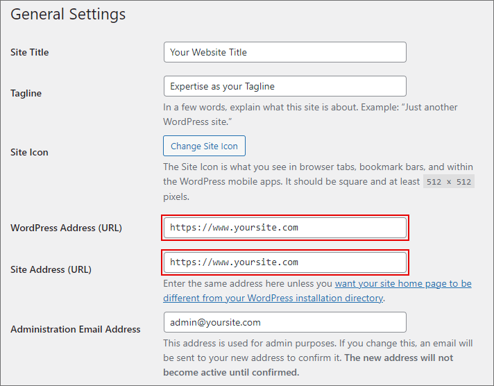 WordPress Https Settings