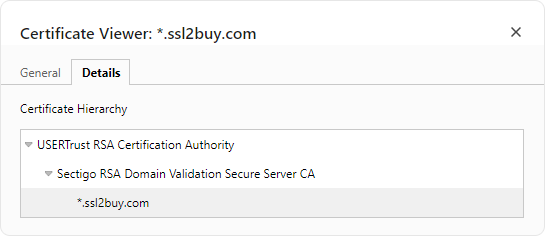 Issued By Sectigo RSA DV Details